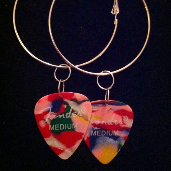COPY - Guitar Pick Hoop Earrings - Picture 1 of 4
